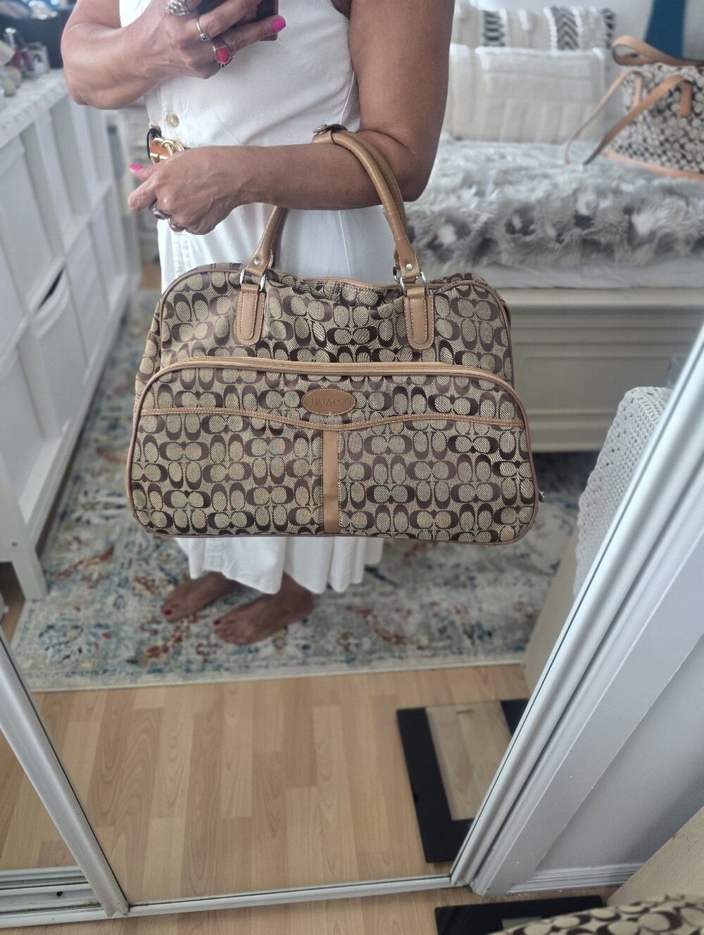Coach Signature Canvas Satchel in Tan/Brown